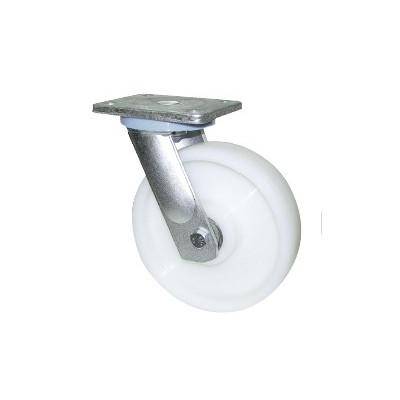 Diamètre 50x22mm, moyeu lisse, capacité de charge 40kg, platine 67x42mm,  roulette pivotante polypropylène