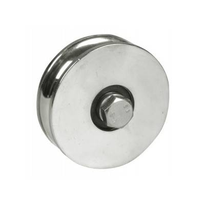 Galet (roue) pour portail Ø90mm - gorge 1 2 ronde (demi ronde) Ø20mm - axe  à visser avec graisseur - 1 roulement à billes 103/20 avec Bricometal