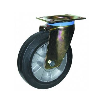 Chape pivotante avec frein + roue gonflable 150 mm